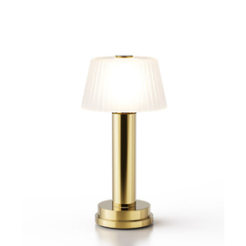 rechargeable table lamp NEOZ Victoria brass mat | glass white H 230 mm product photo
