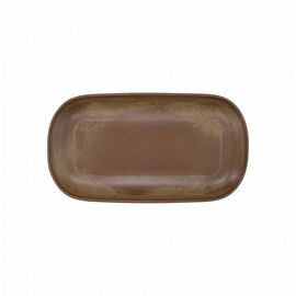 serving plate TERRACOTTA oval porcelain brown x 330 mm product photo