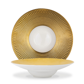 pasta plate DERAS Ø 240 mm porcelain decor golden coloured product photo