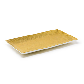 rectangular plate DERAS porcelain with decor golden coloured | 340 mm x 195 mm H 30 mm product photo