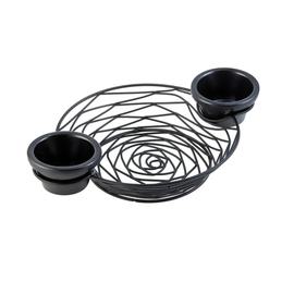 table basket round with integrated ramekin holders steel black product photo