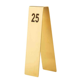 table number signs set of 25 | numbers from 1 to 25 | golden coloured product photo