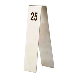 table number signs set of 25 | numbers from 1 to 25 | stainless steel product photo