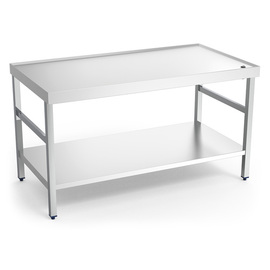 work table with ground floor | edge | drain opening | 1000 mm x 600 mm H 850 mm product photo