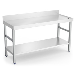 work table with ground floor | upstand | edge | drain opening | 1000 mm x 600 mm H 850 mm product photo