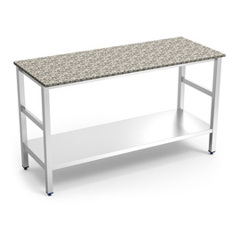stainless steel table stainless steel with granite worktop | bottom shelf | 1000 mm x 600 mm H 870 mm product photo