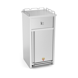 waste container with top for trays | pedal | 540 mm x 410 mm H 1016 mm product photo