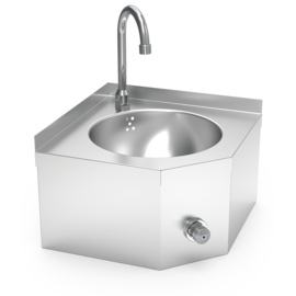 Corner stainless steel hand basin for wall mounting product photo