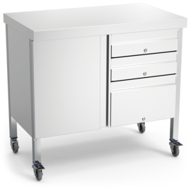 Waiter Station made from stainless steel wheeled | 1000 mm x 600 mm H 930 mm product photo