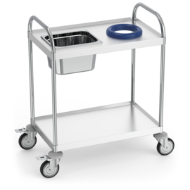 clearing trolley made from stainless steel | 835 mm x 535 mm H 975 mm product photo