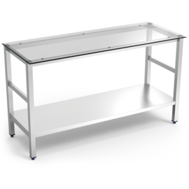 stainless steel table stainless steel with glass platter | bottom shelf | 1000 mm x 600 mm H 860 mm product photo