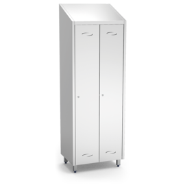 Stainless steel locker/wardrobe with 2 compartments product photo