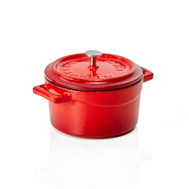 cocotte Ø 110 mm 0.35 l red cast aluminium enamelled | suitable for induction product photo