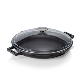 pan with lid Ø 315 mm cast iron enamelled black product photo