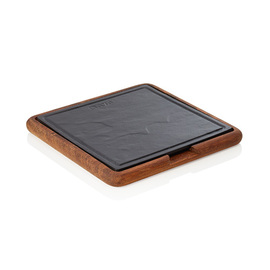 serving plate wood cast iron square 285 mm x 285 mm H 25 mm product photo