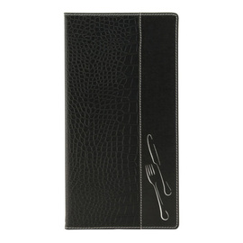 menu card DIN A45 DESIGN leather look black incl. inlay product photo