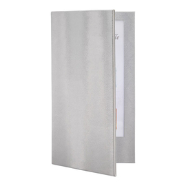 LED menu card leather look silver coloured suitable for 2 A45 pages product photo