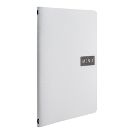menu card RAW DIN A4 leather white with inscription "MENU" incl. inlay product photo
