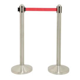 barrier system RETRACTABLE stainless steel webbing colour red product photo
