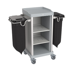 housekeeping cart ESSENTIAL-V1-S | grey  | 1240 mm x 570 mm H 1100 mm product photo