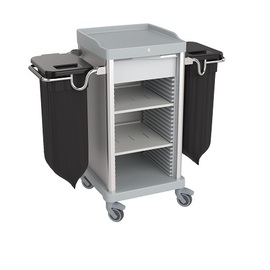 housekeeping cart ESSENTIAL-V2-S | grey  | 1240 mm x 570 mm H 1100 mm product photo