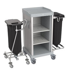 housekeeping cart ESSENTIAL-V7-S | grey  | 1350 mm x 570 mm H 1100 mm product photo
