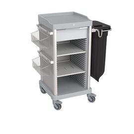 housekeeping cart ESSENTIAL-V8-S | grey  | 1010 mm x 570 mm H 1100 mm product photo