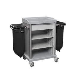 housekeeping cart ESSENTIAL-V2 | grey  | 1061 mm x 571 mm H 1290 mm product photo