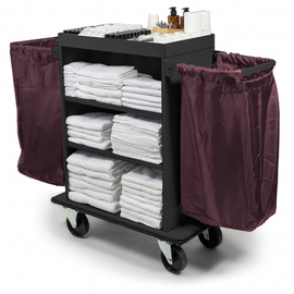housekeeping cart BRISSAC 750 black incl. 2 laundry bags L 1570 mm product photo