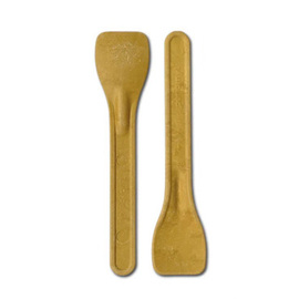 ice cream spoon disposable made from corn starch yellow product photo