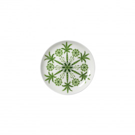 butter dish SULTAN`S GARDEN Bone China Ø 110 mm white | green product photo