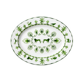 serving plate SULTAN`S GARDEN Bone China 355 mm white | green x 275 mm product photo