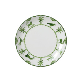 plate SULTAN`S GARDEN edge pattern Bone China Ø 165 mm white | green product photo