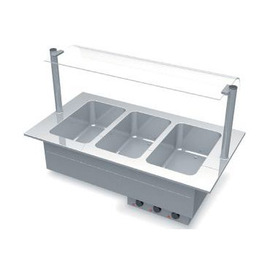 bain marie built-in unit with sneeze guard | separate sinks | suitable for 2 x GN 1/1 - 200 mm product photo