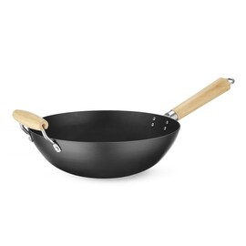 Wok with wooden handle | Ø324x565mm product photo
