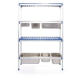 Aluminum shelving system for GN containers | 1120x355x(H)1685mm product photo