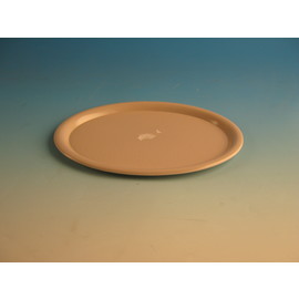 CLEARANCE | Coffee tray, oval, roughened bottom, material: melamine, color: beige, dimensions: 280 x 215 mm product photo